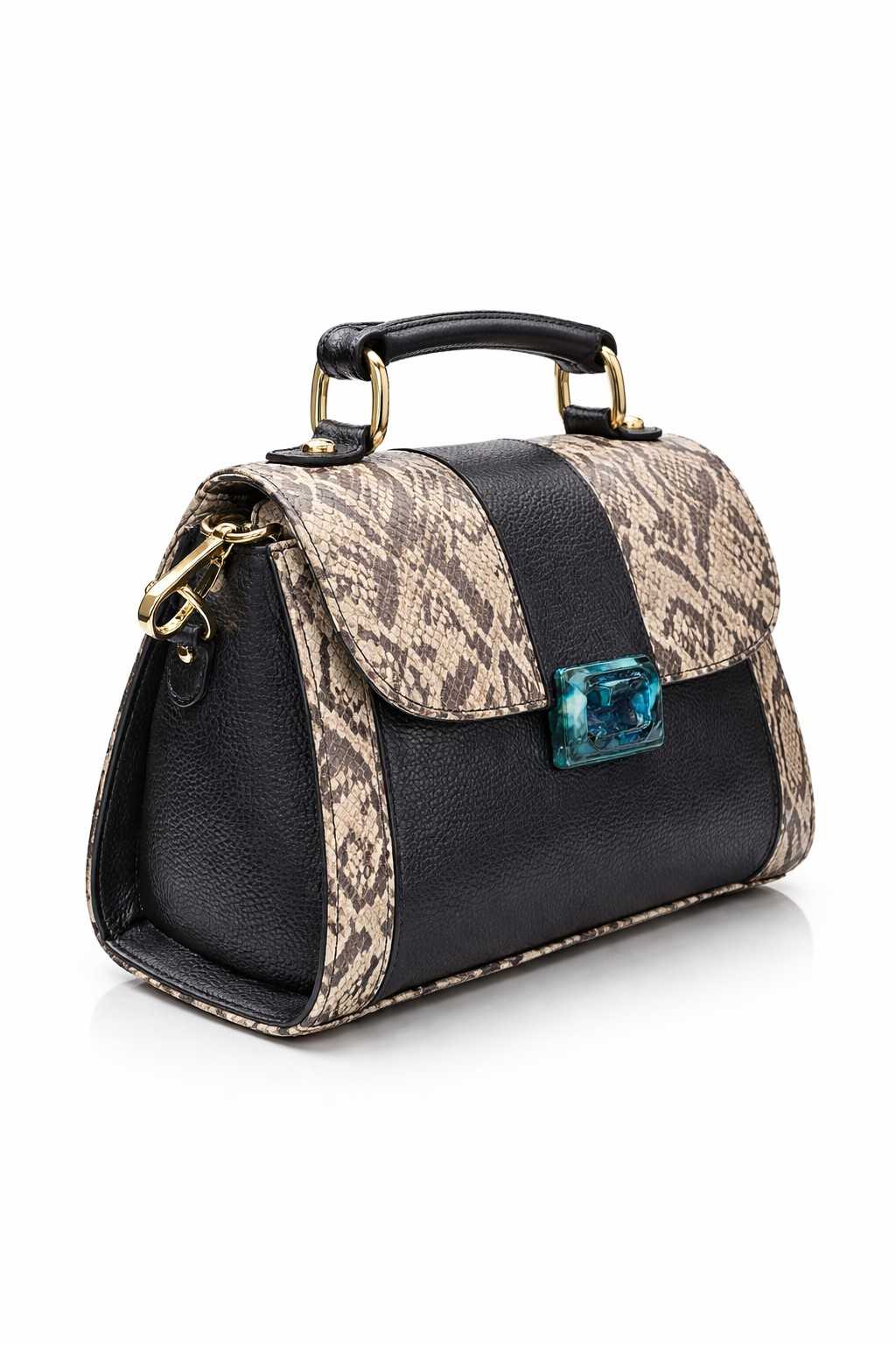Chic Serpent Blue Handbag