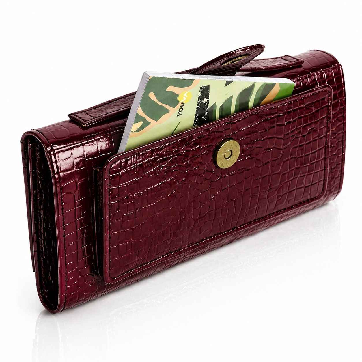 Premium Croc Pattern Leather Clutch for Women