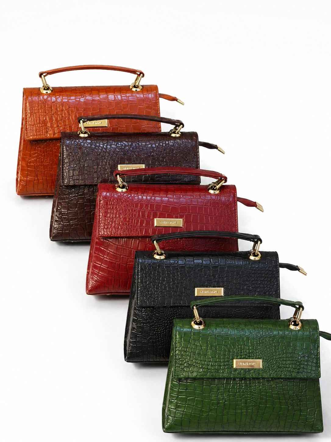 Croc Texture Leather – Top Handle Sling Bag| Handbag for Women