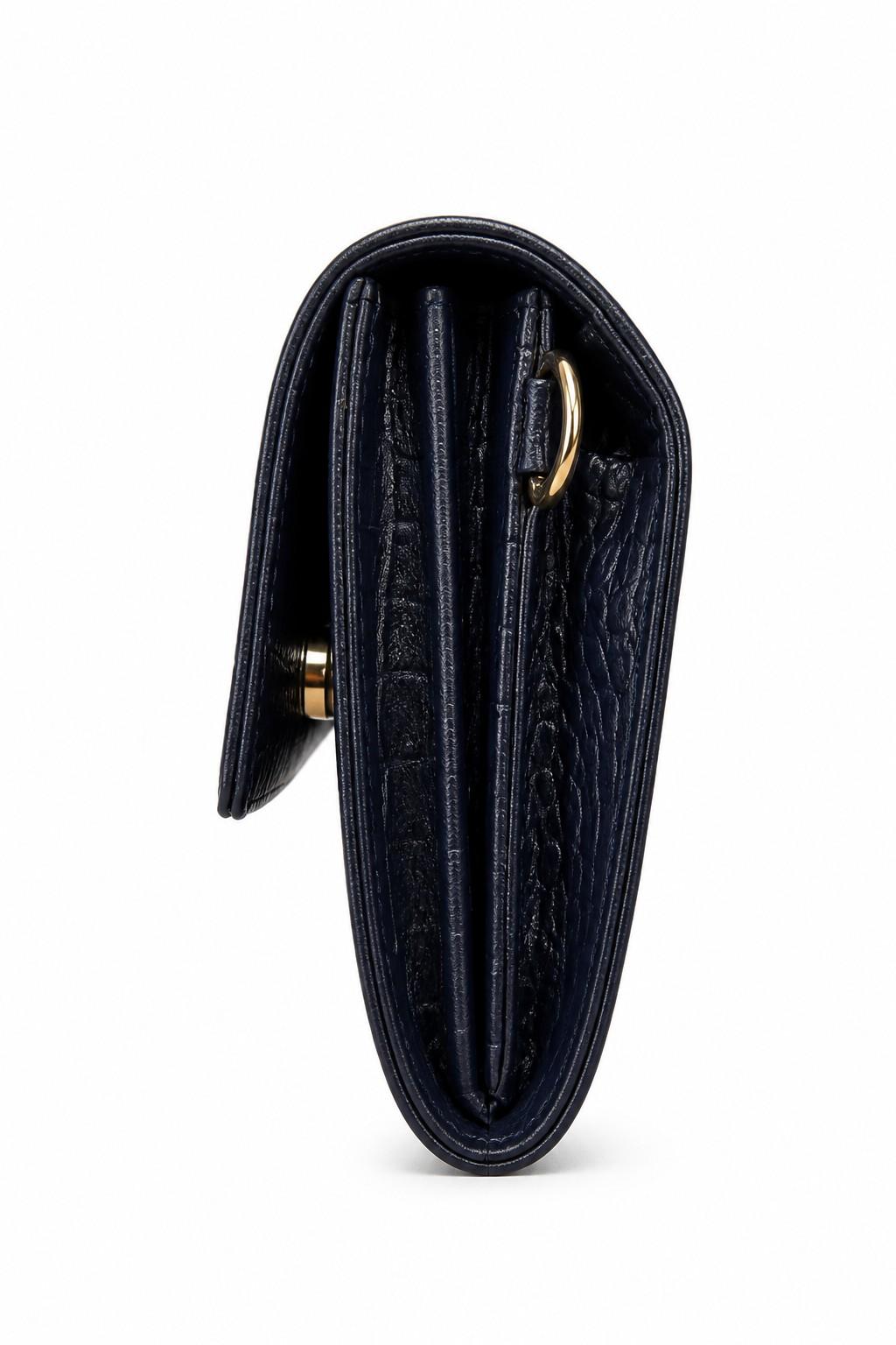 ALW CrocodileTextured Leather Clutch with Removable Strap