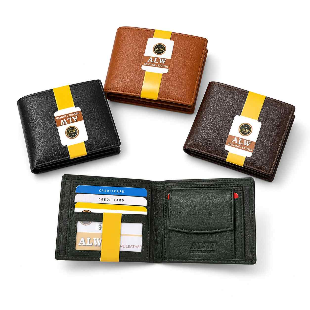 ALW Genuine Leather Wallet for Men | Bifold with Multiple Card Slots