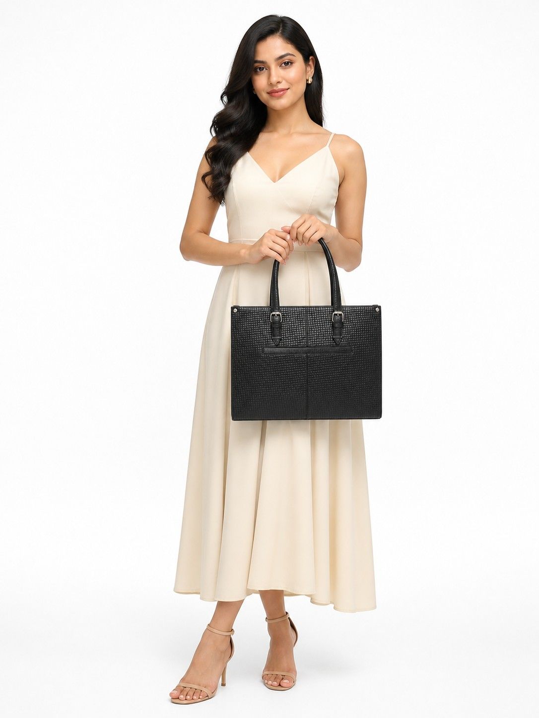 ALW Elegance Executive Leather Handbag - Textured Tote for Women