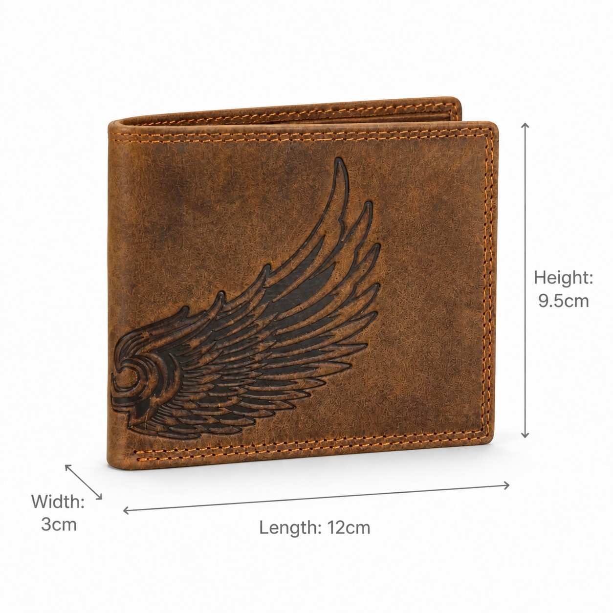 W.WILD Leather Wallet — Eagle Wings Engraved | RFID Safe | Limited Edition