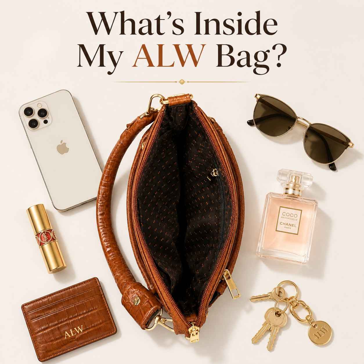 ALW Croco Collection - Textured Leather Multi-Way Shoulder Bag