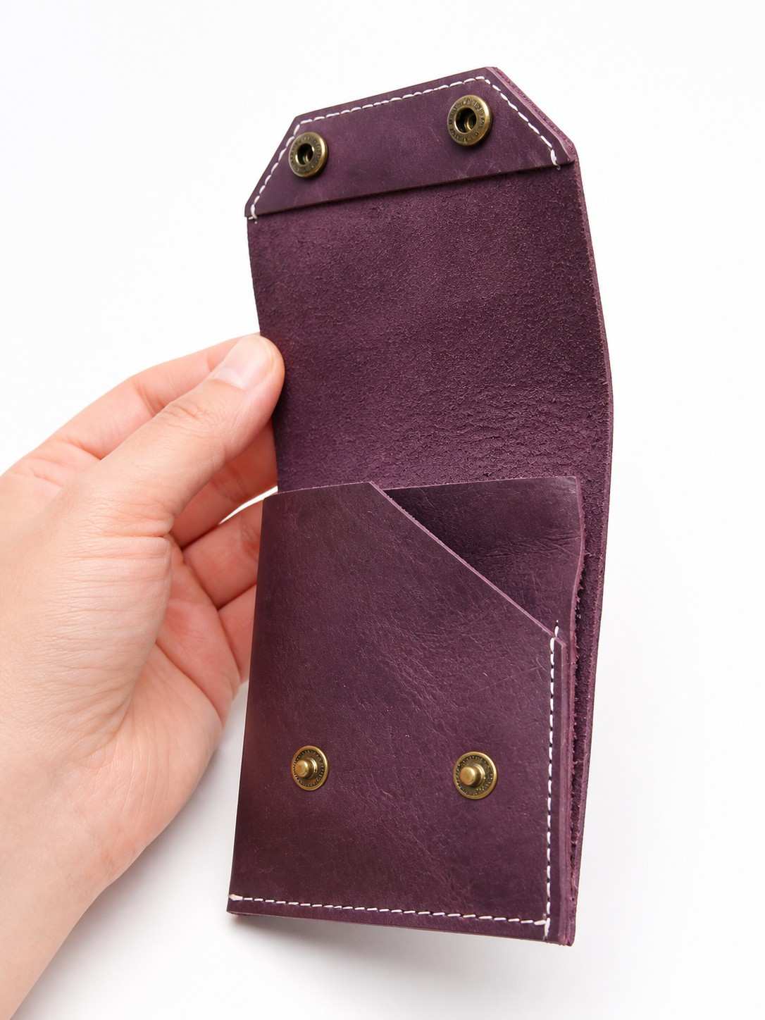 ALW Full-Grain Leather Snap Wallet - Compact & Secure
