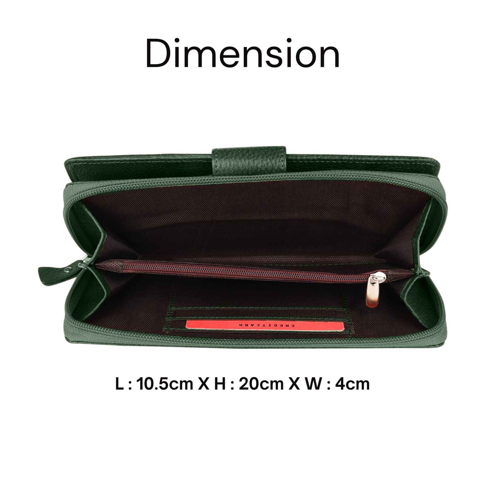 Ladis Leather Clutch, Long Wallet | Card Organiser