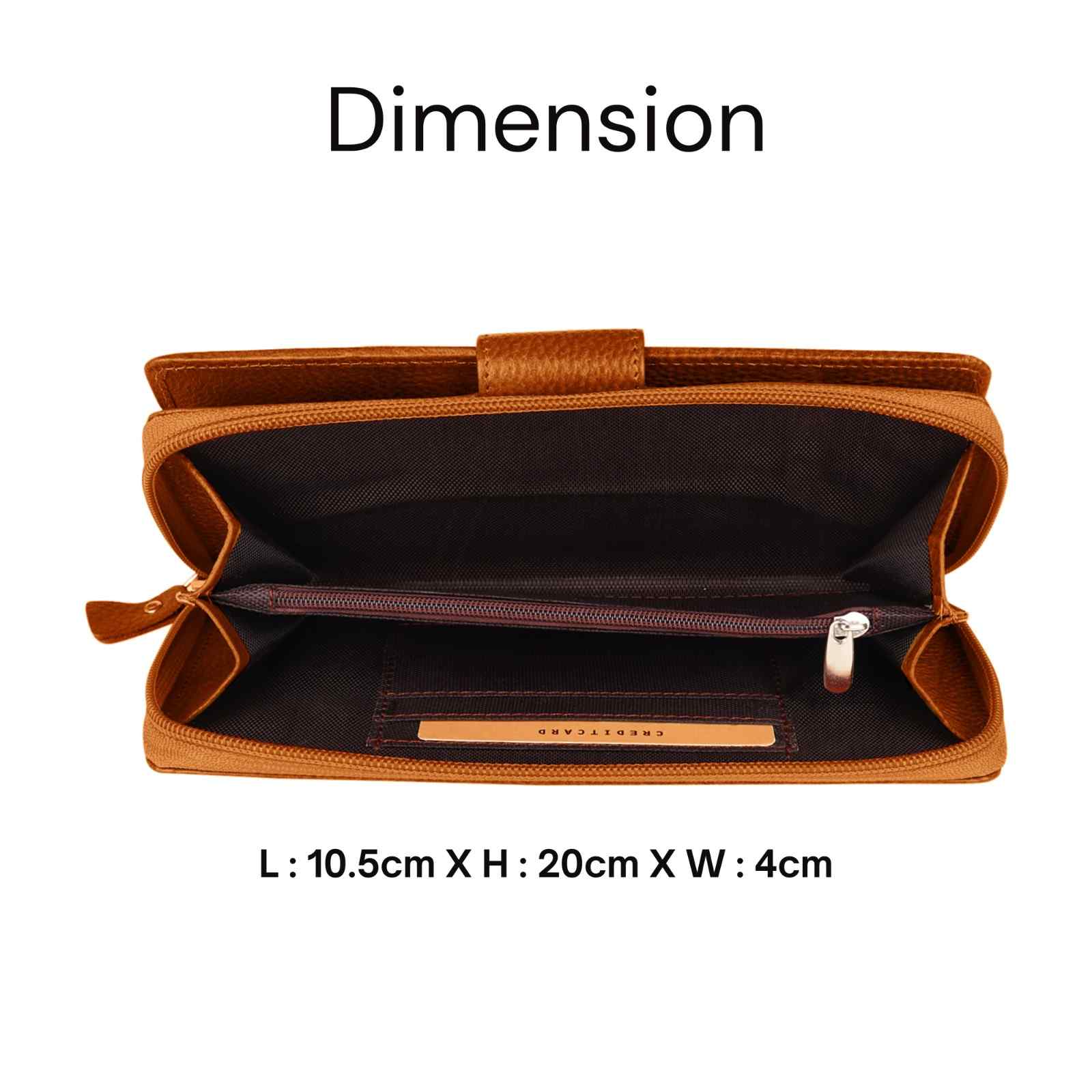 Ladis Leather Clutch, Long Wallet | Card Organiser