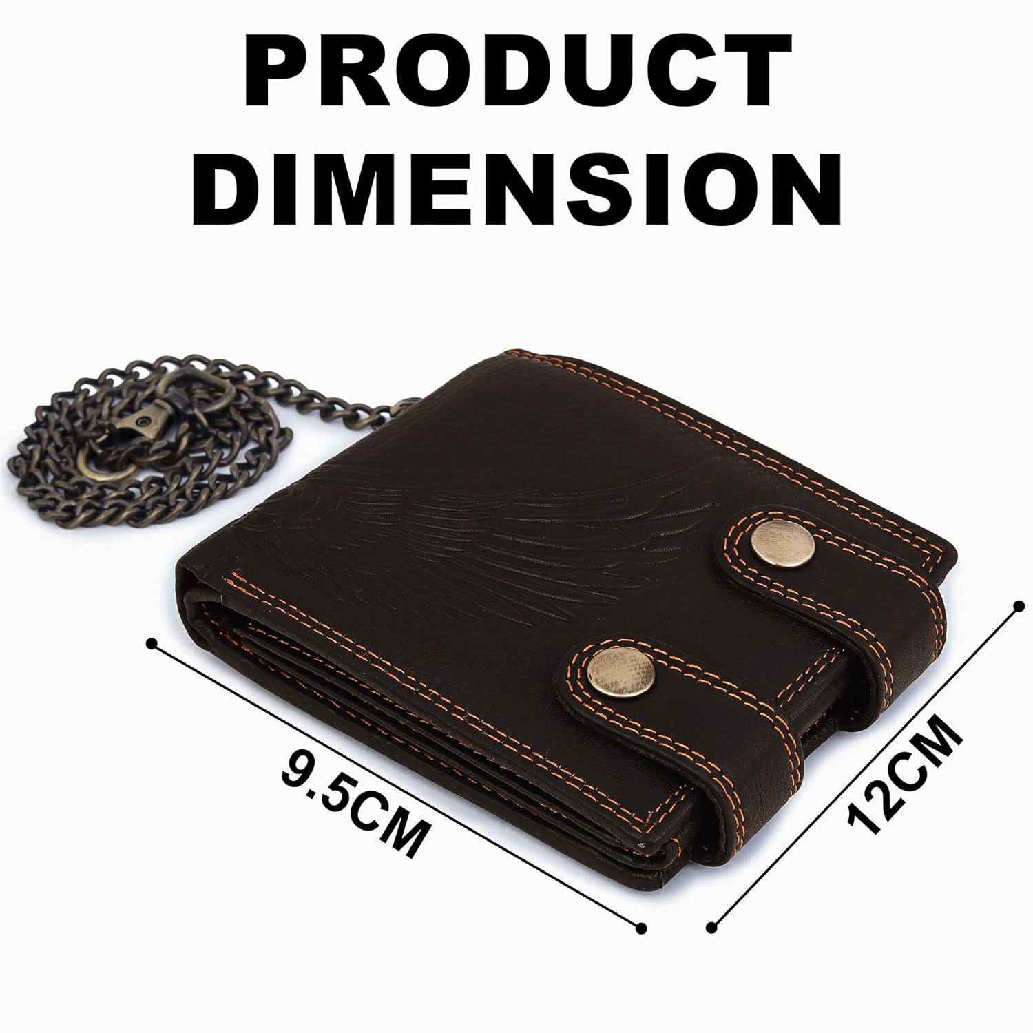 Midnight Wings Leather Biker Chain Wallet