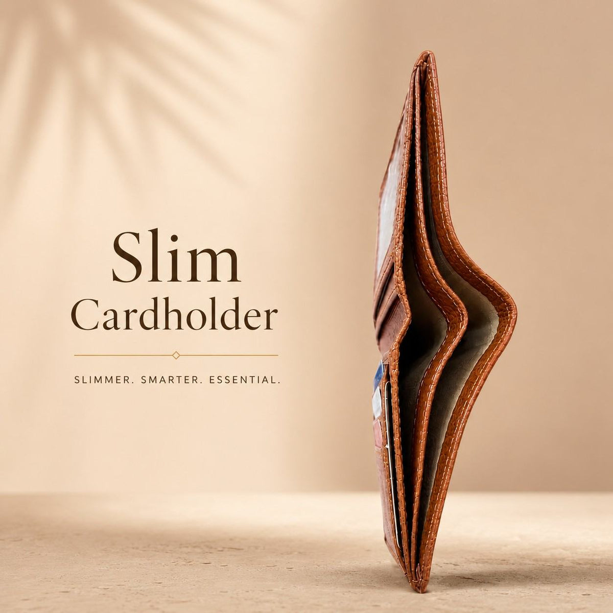 Premium Men's Leather Card Holder Wallet – Slim Bifold with 7 Card Slots & 2 Cash Compartments