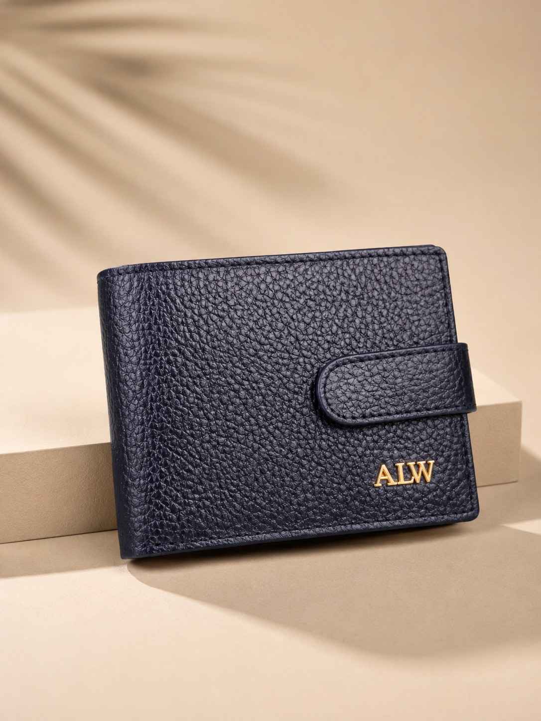 ALW Premium Textured Leather Wallet with Snap Closure & Multi-Card Organizer