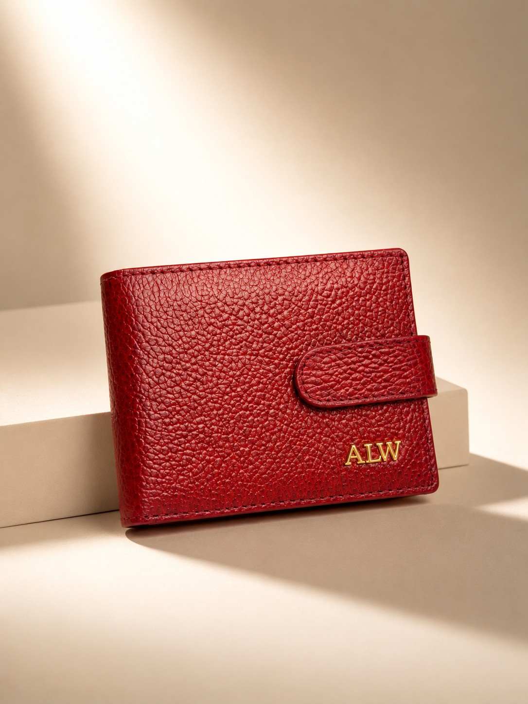 ALW Premium Textured Leather Wallet with Snap Closure & Multi-Card Organizer