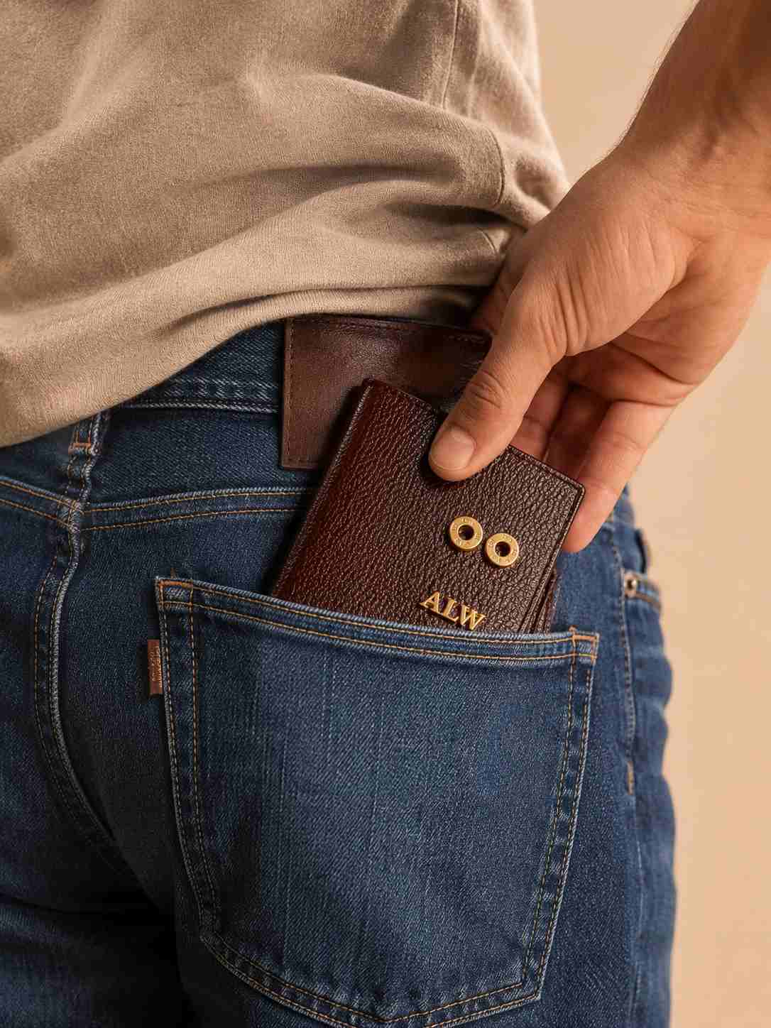 ALW Premium Textured Leather Wallet with Snap Closure & Multi-Card Organizer