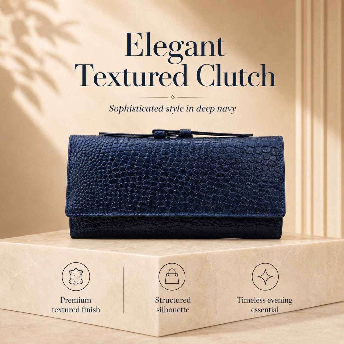 Premium Croc Pattern Leather Clutch for Women