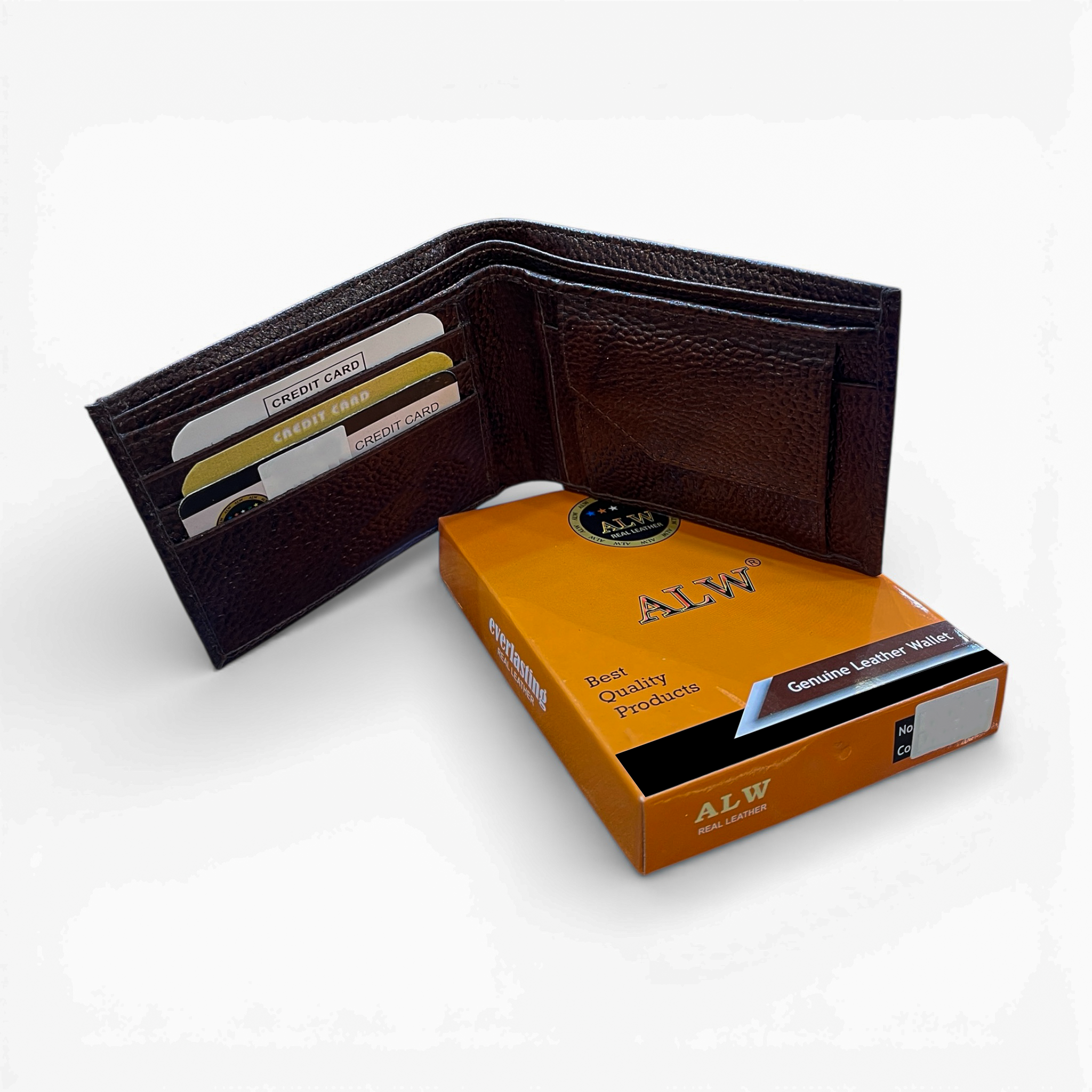Men’s Genuine Leather Wallet – Slim Bifold with Coin Pocket & Card Slots