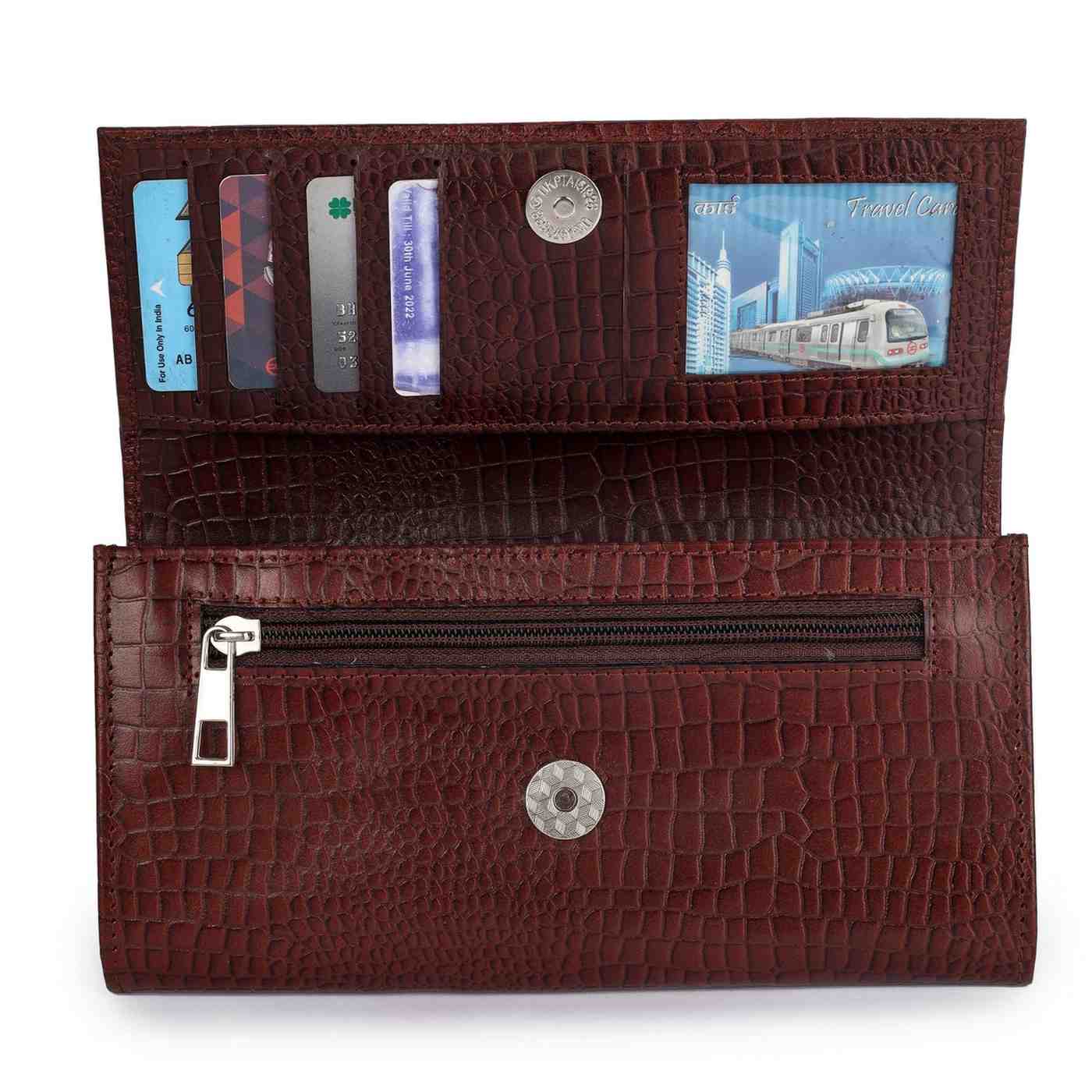 Premium Croc Pattern Leather Clutch for Women