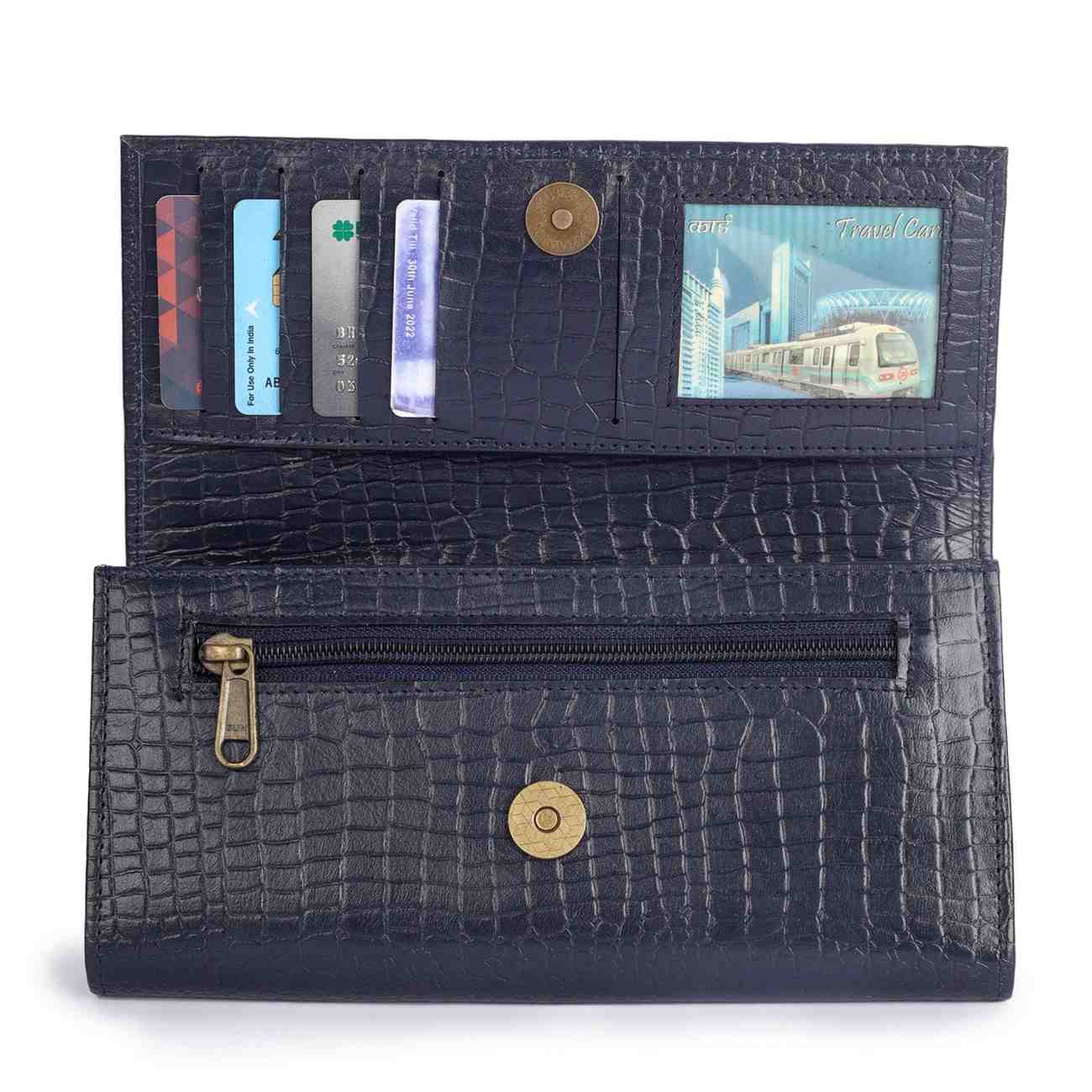 Premium Croc Pattern Leather Clutch for Women