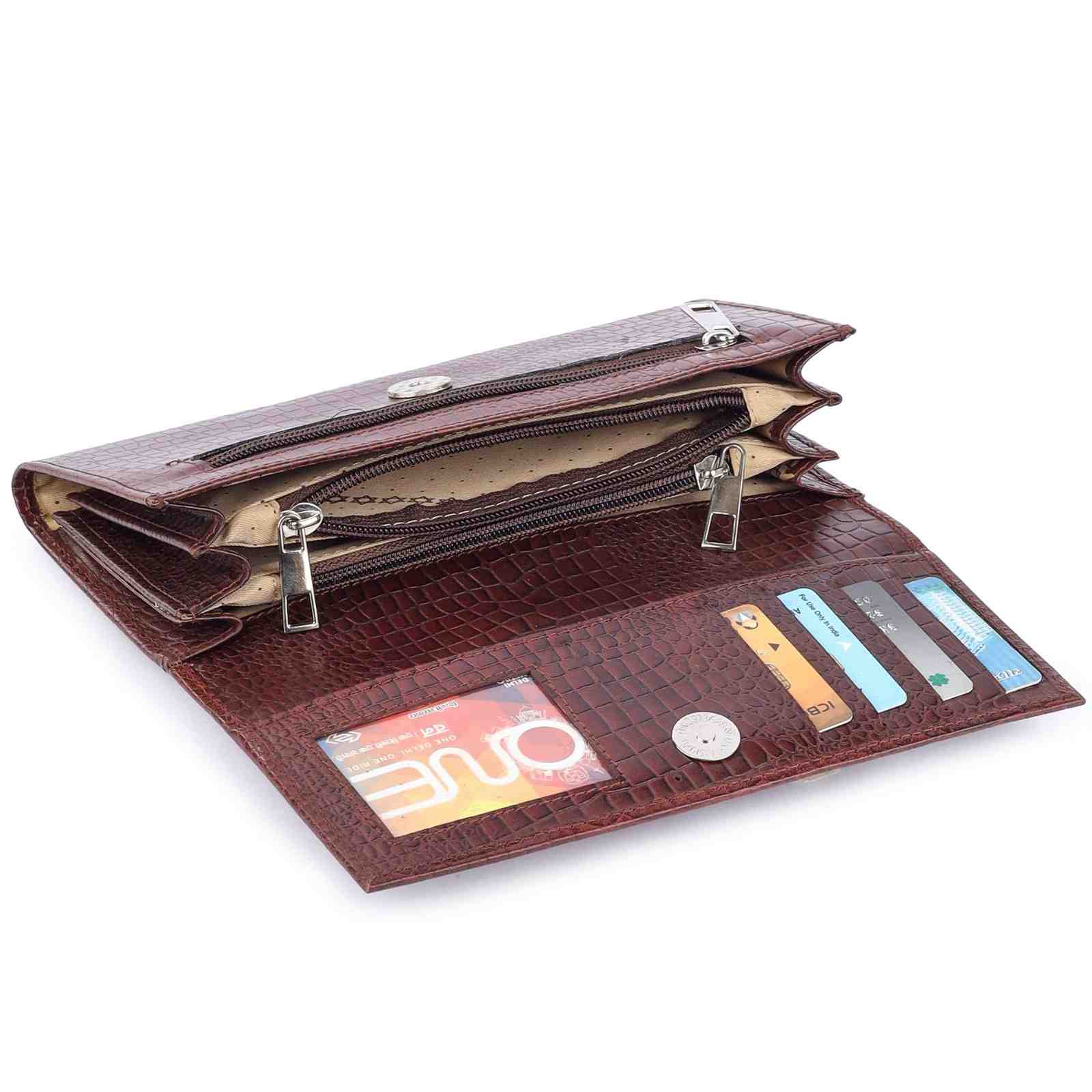 Premium Croc Pattern Leather Clutch for Women