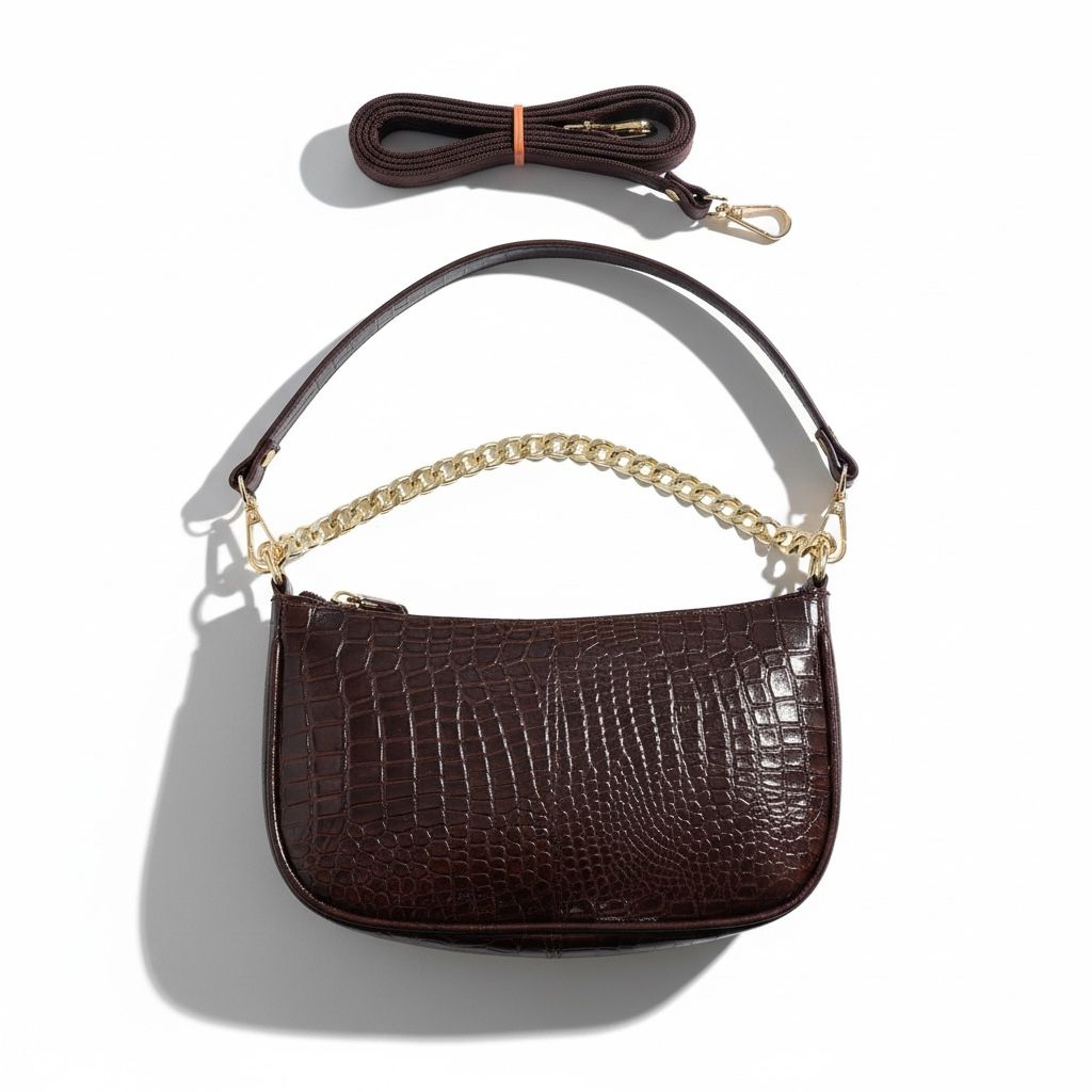 Trendy Ladies Leather Sling Croco with golden chain