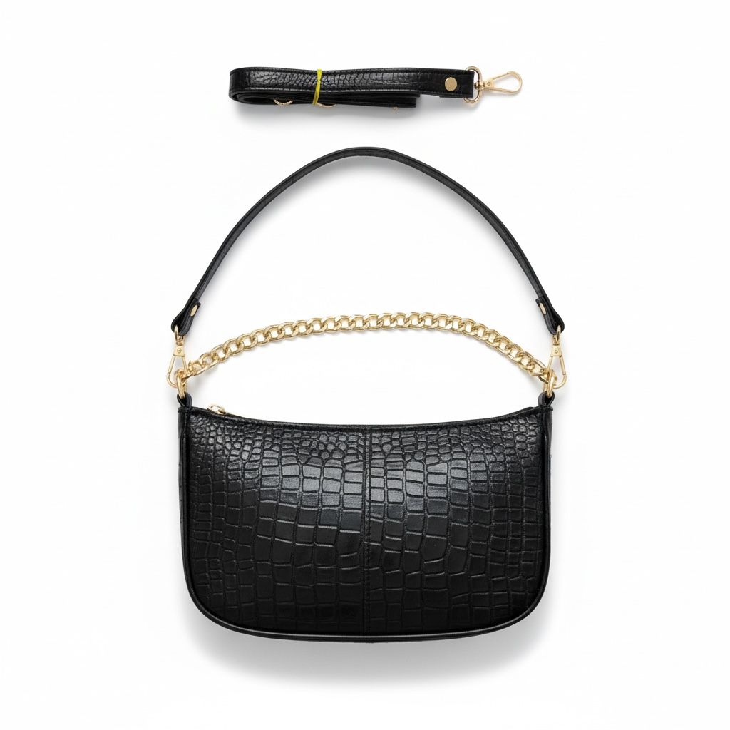 Trendy Ladies Leather Sling Croco with golden chain
