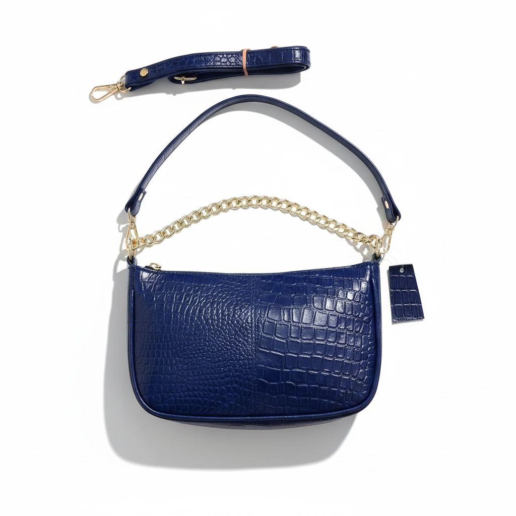 Trendy Ladies Leather Sling Croco with golden chain