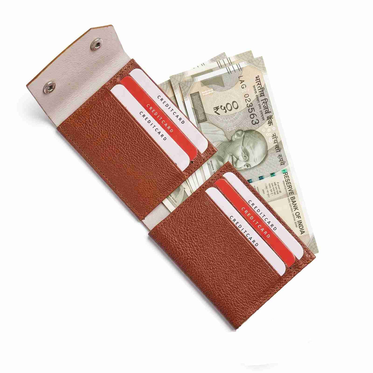 ALW Slim Pebbled Leather Cardholder Wallet | Dual-Snap Minimalist Design