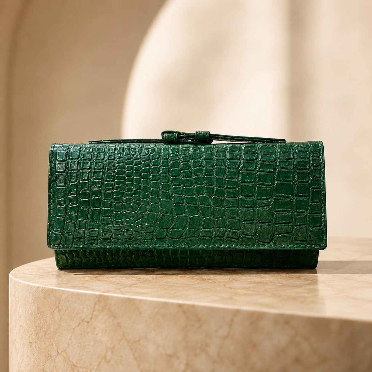 Premium Croc Pattern Leather Clutch for Women