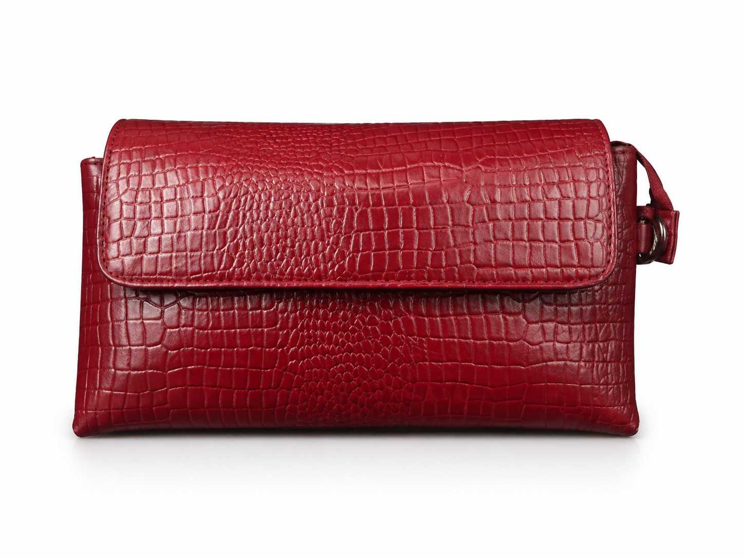 Texture Leather Sling Clutch – Multi Compartment Organizer