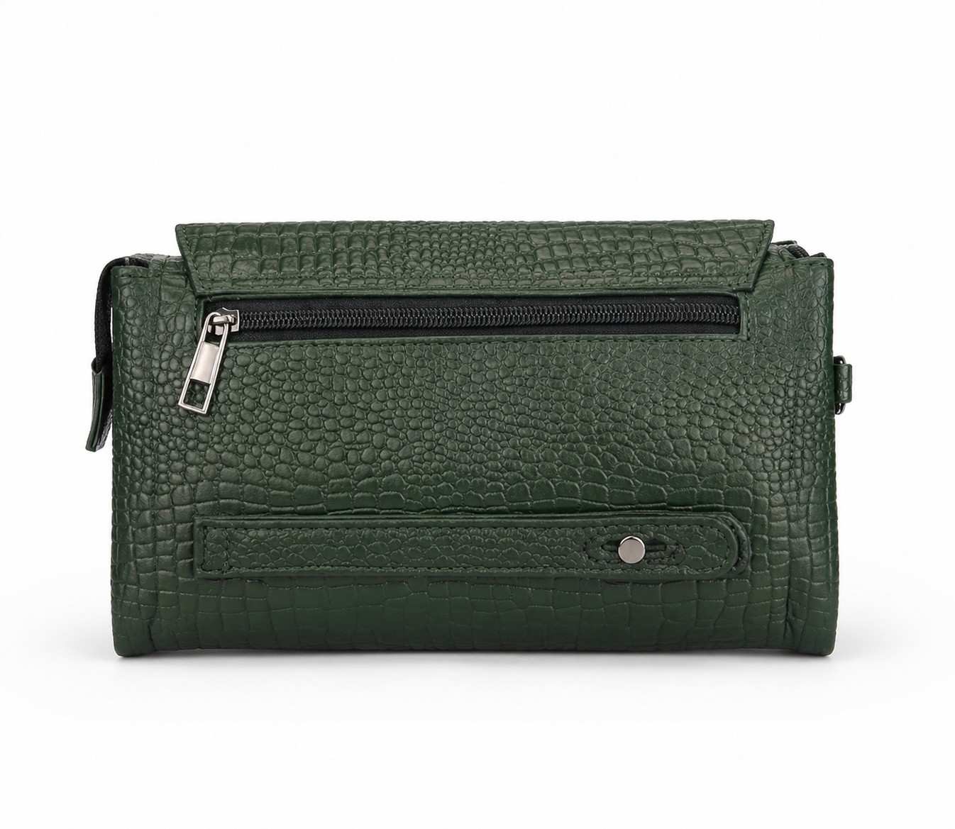 Texture Leather Sling Clutch – Multi Compartment Organizer