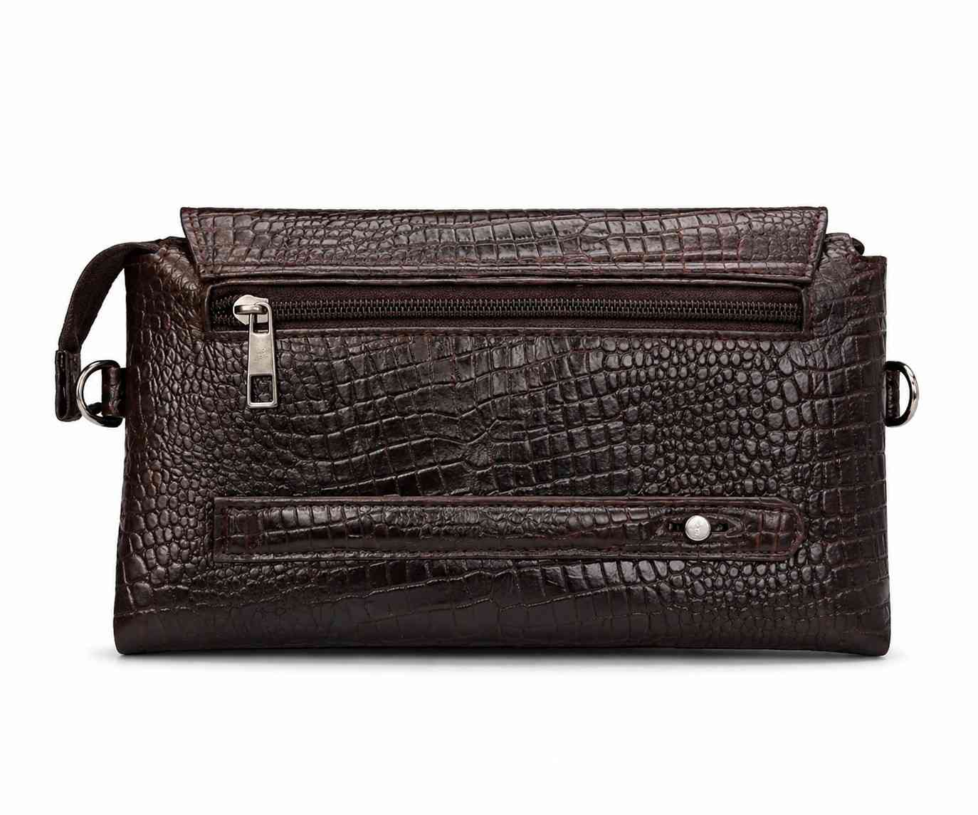 Texture Leather Sling Clutch – Multi Compartment Organizer