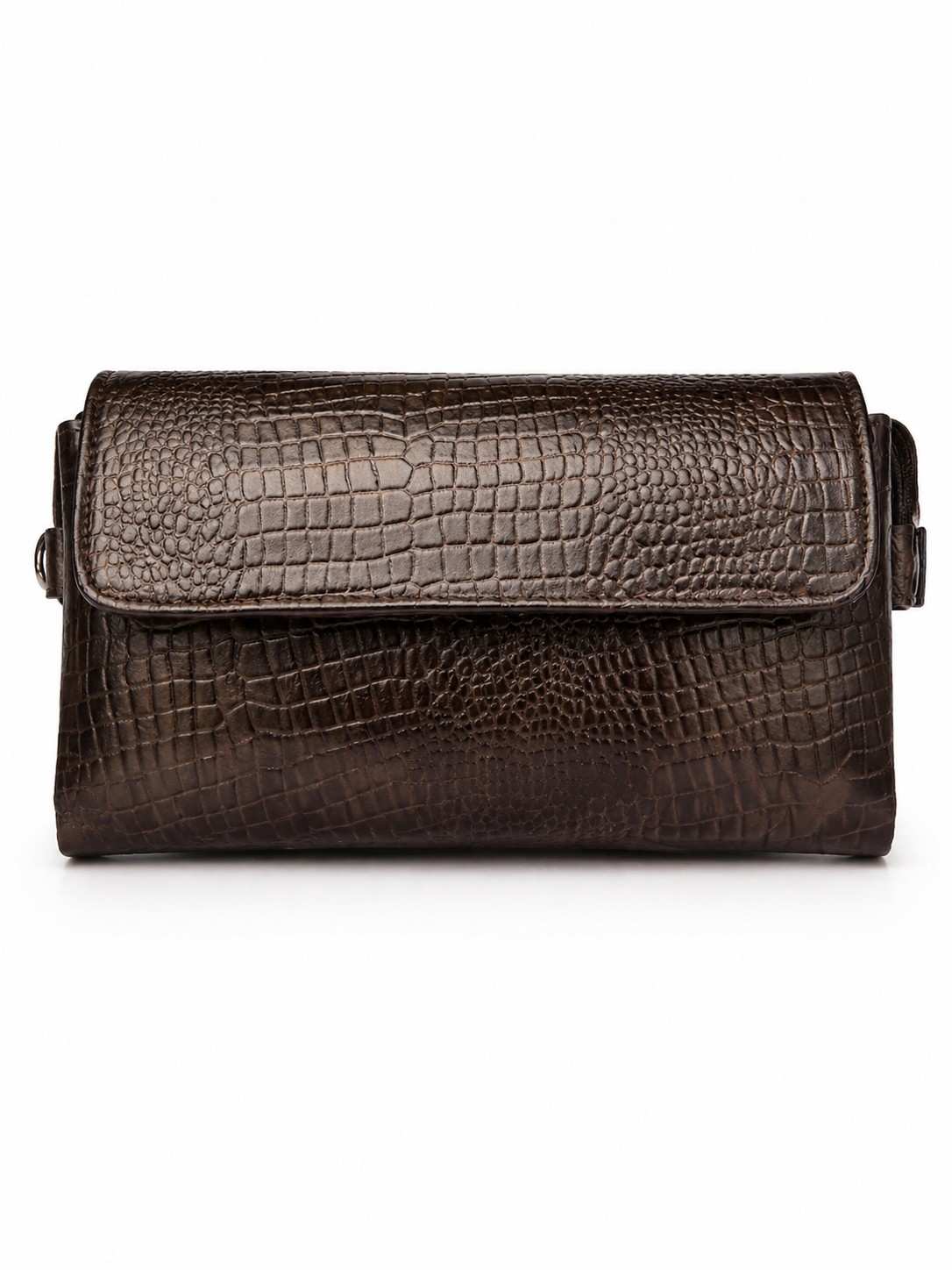 Texture Leather Sling Clutch – Multi Compartment Organizer