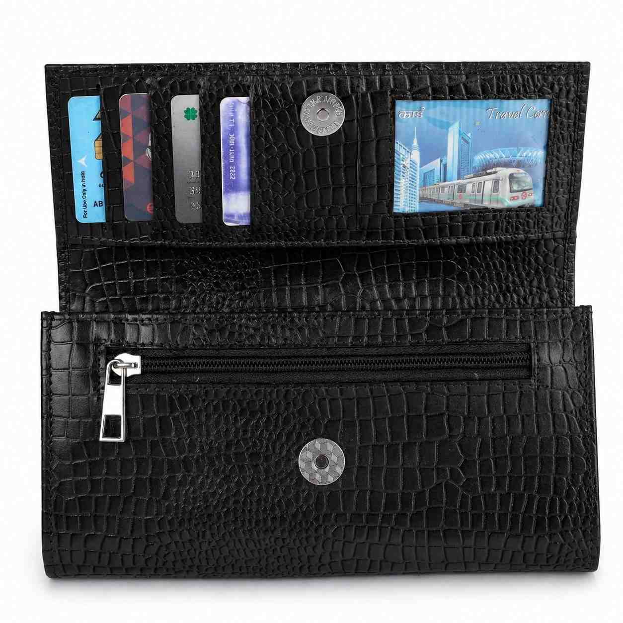Premium Croc Pattern Leather Clutch for Women