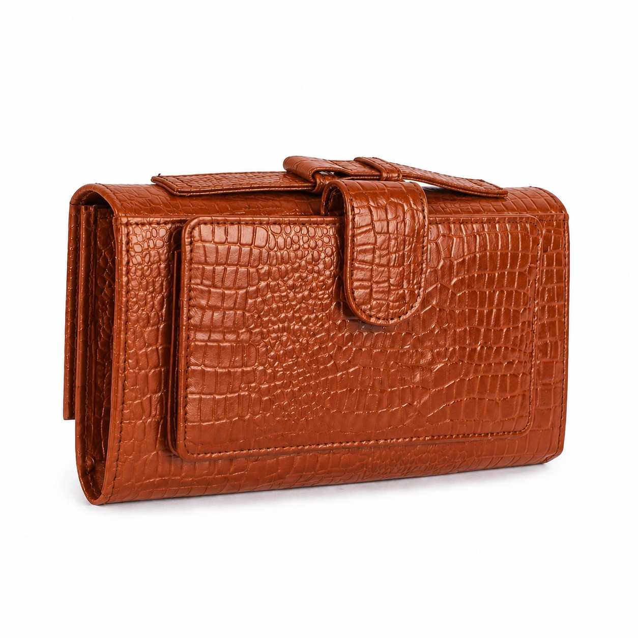 Premium Croc Pattern Leather Clutch for Women