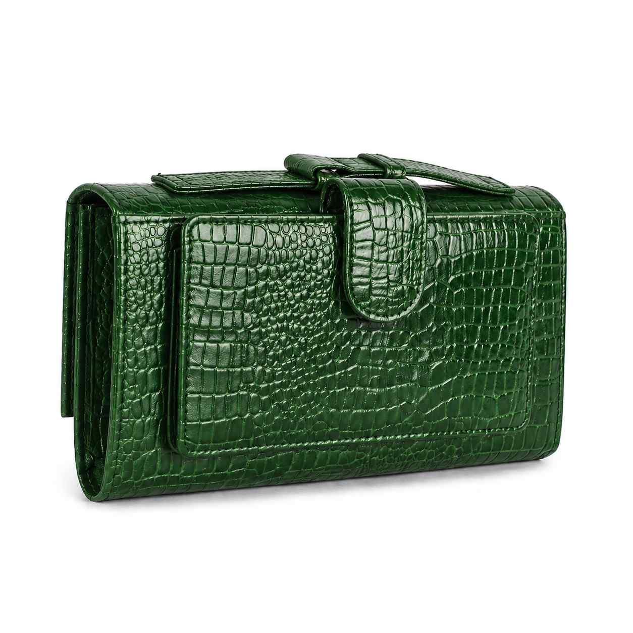 Premium Croc Pattern Leather Clutch for Women