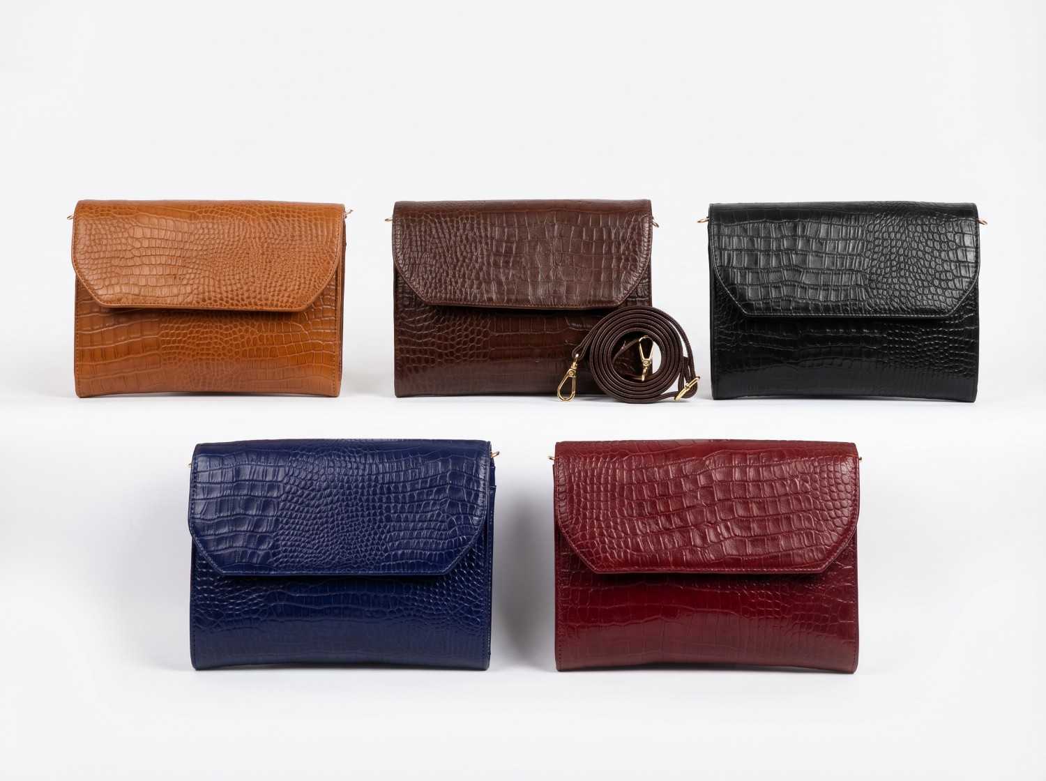 Luxe Croc-Embossed Leather Sling Bag