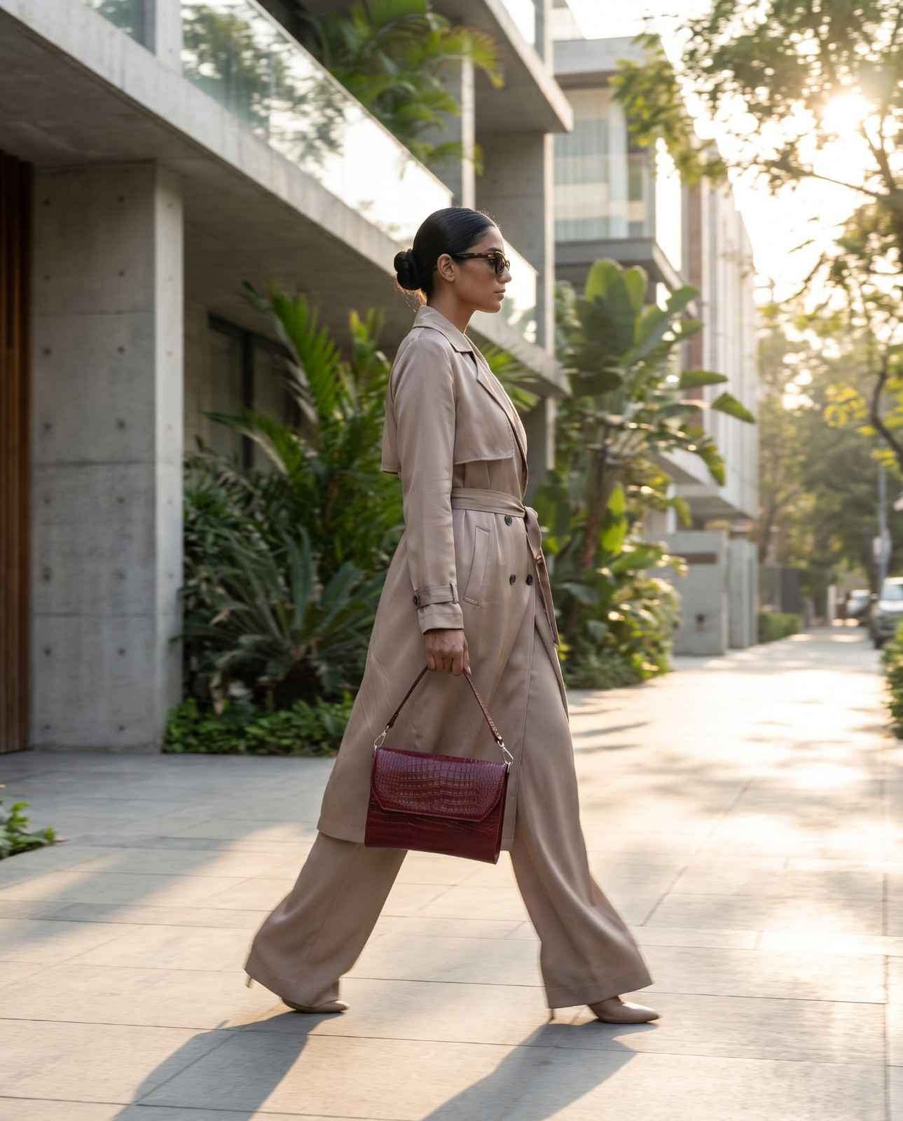 Luxe Croc-Embossed Leather Sling Bag