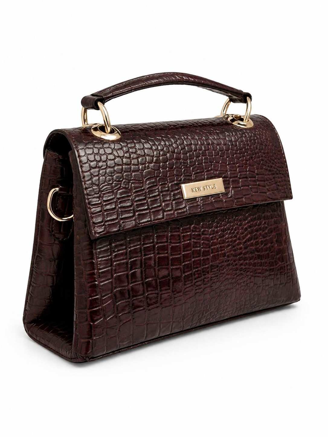 Croc Texture Leather – Top Handle Sling Bag| Handbag for Women
