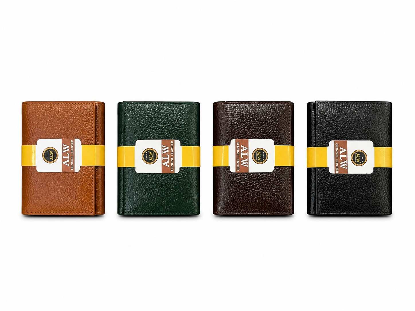 ALW Genuine Leather Trifold Wallet | Men's Compact Bifold with Multiple Card Slots
