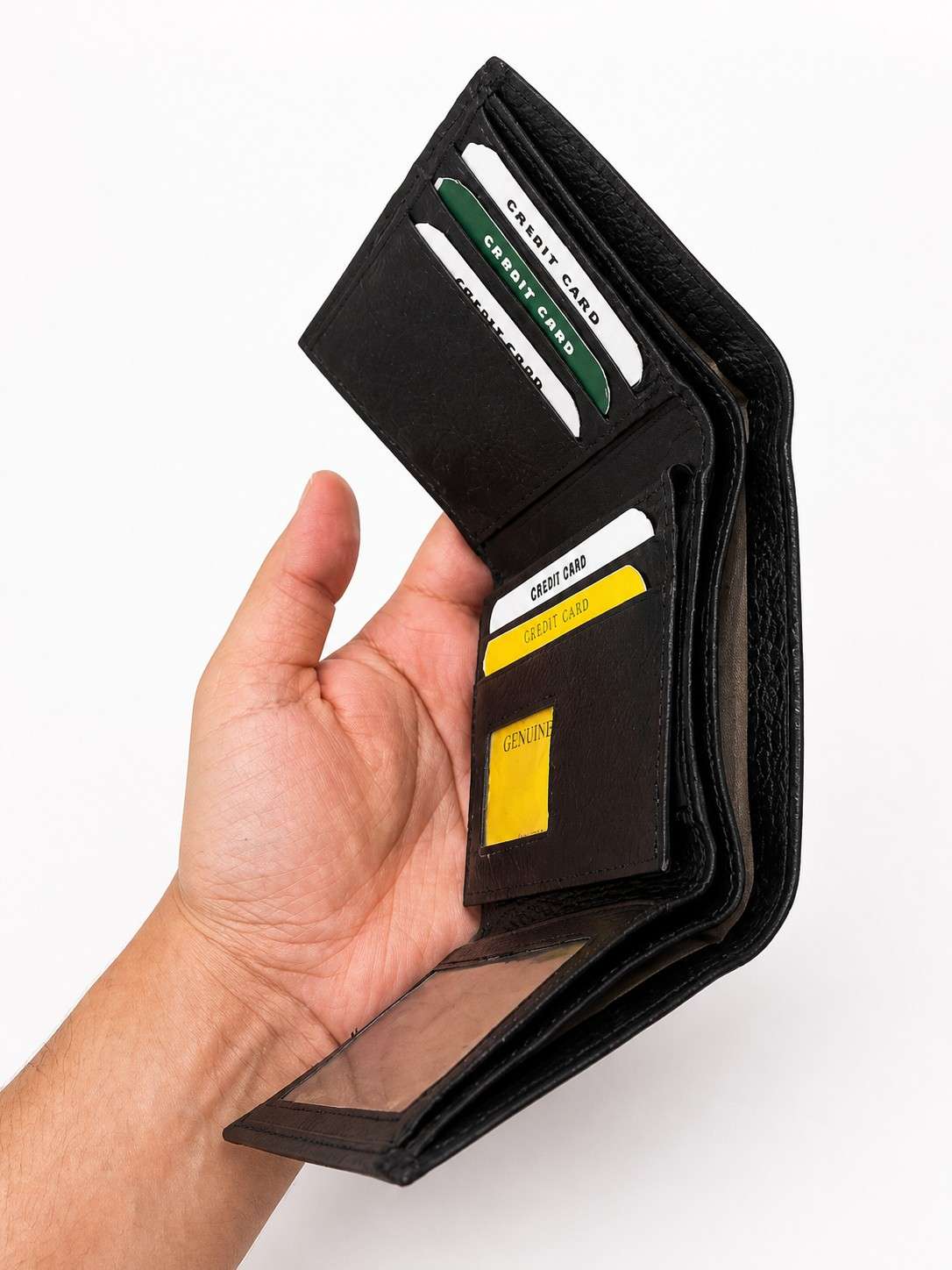 ALW Genuine Leather Trifold Wallet | Men's Compact Bifold with Multiple Card Slots
