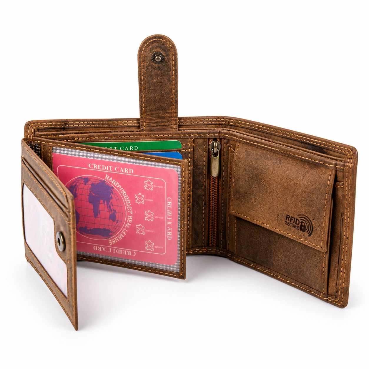 W.WILD Leather Wallet — Motorbiker Engraved | RFID Safe | Limited Edition