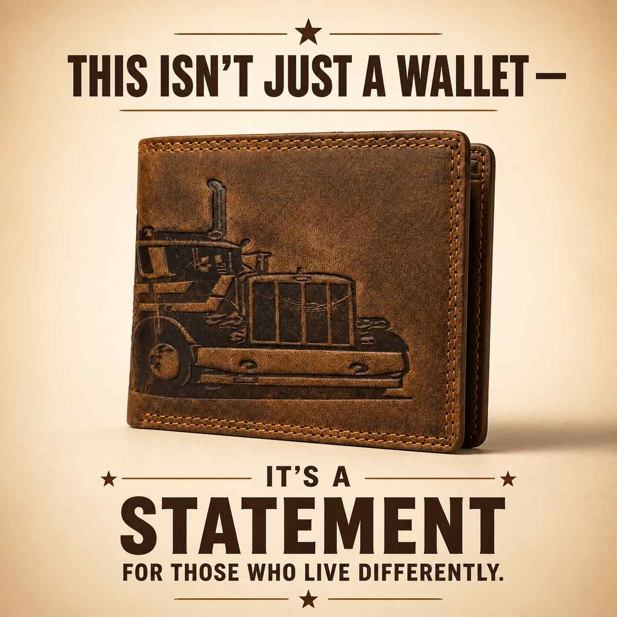 W.WILD Leather Wallet — Truck Engraved | RFID Safe | Limited Edition