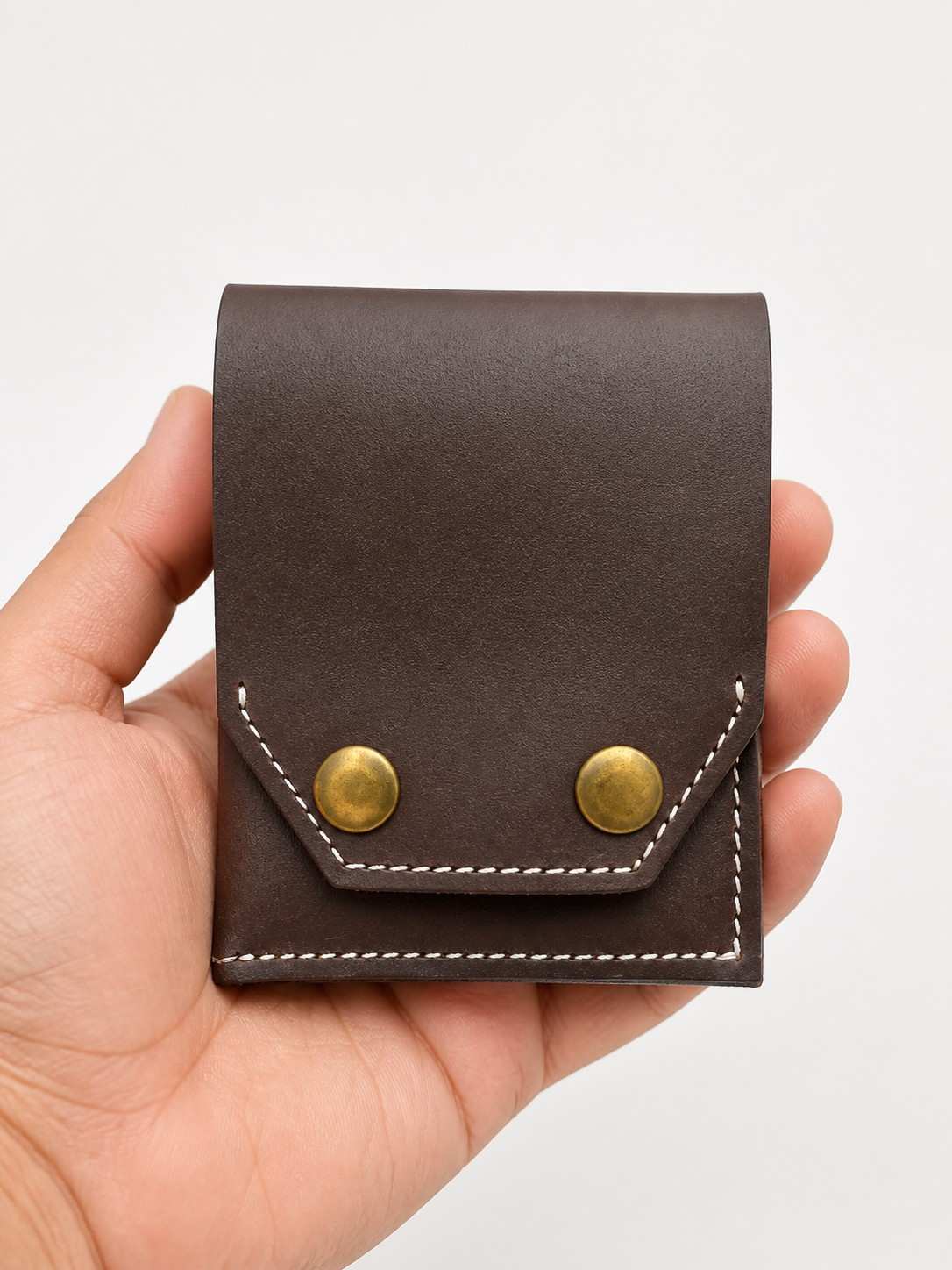 ALW Full-Grain Leather Snap Wallet - Compact & Secure
