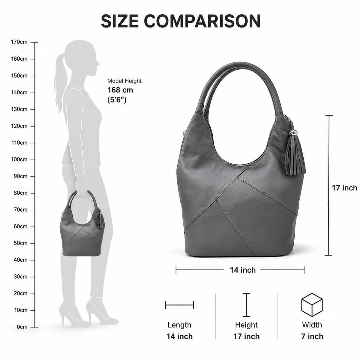 ALW Timeless Elegance Leather Hobo Bag - Amazing Shades