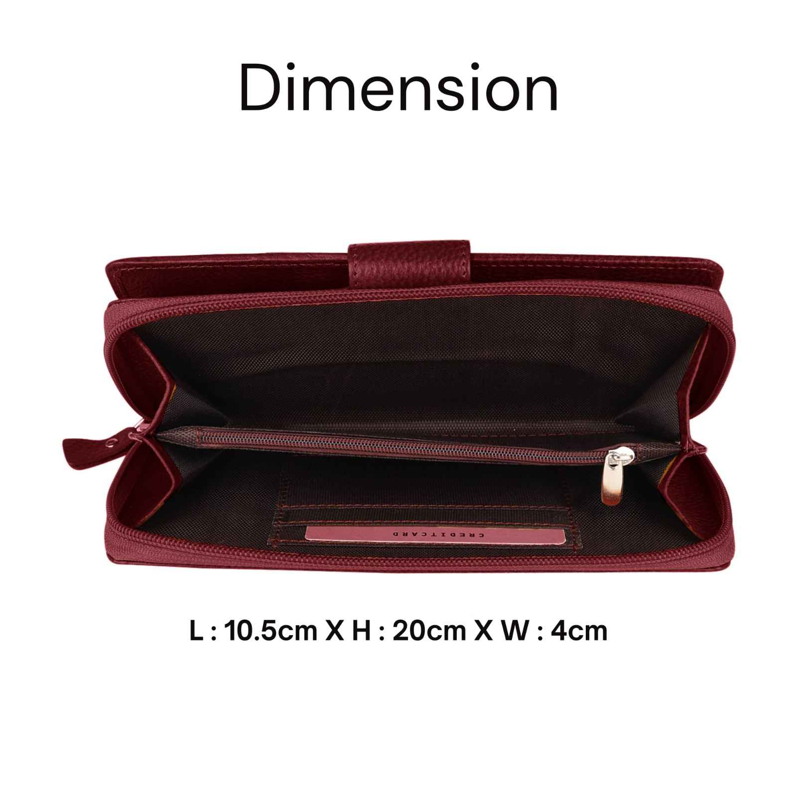 Ladis Leather Clutch, Long Wallet | Card Organiser