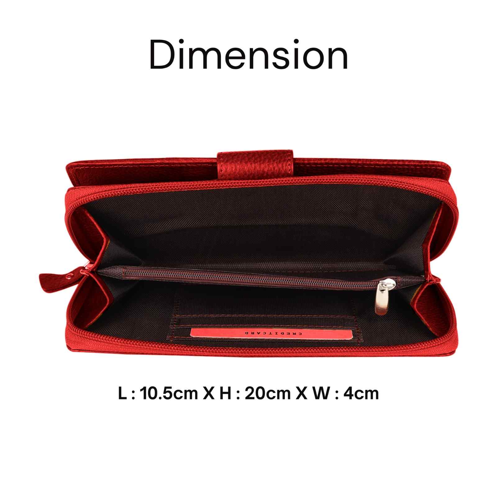 Ladis Leather Clutch, Long Wallet | Card Organiser