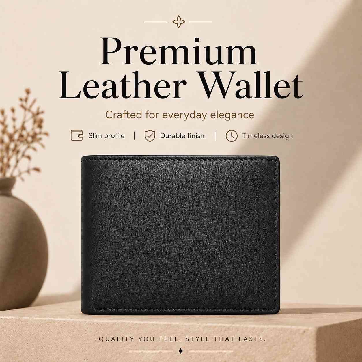 ALW Premium Genuine Leather Wallet for Men – Slim Bifold with Card Slots, Coin & Zipper Pocket
