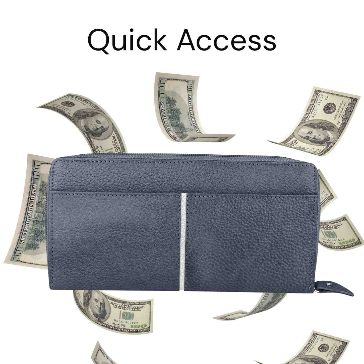Ladis Leather Clutch, Long Wallet | Card Organiser