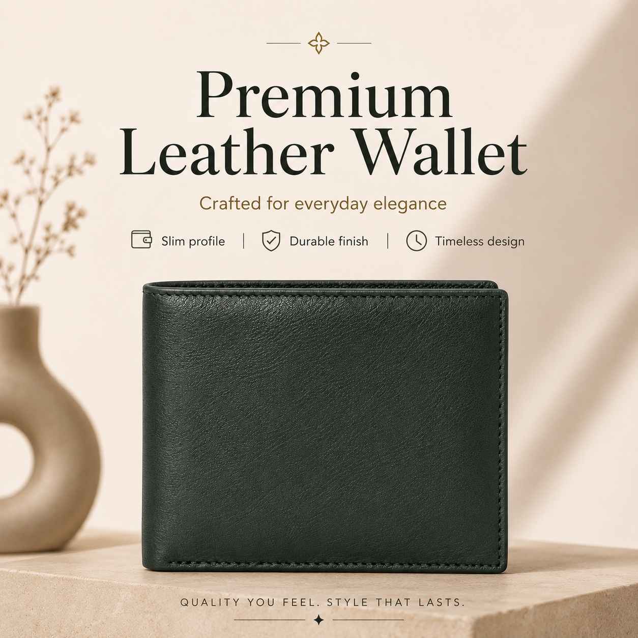 ALW Premium Genuine Leather Wallet for Men – Slim Bifold with Card Slots, Coin & Zipper Pocket