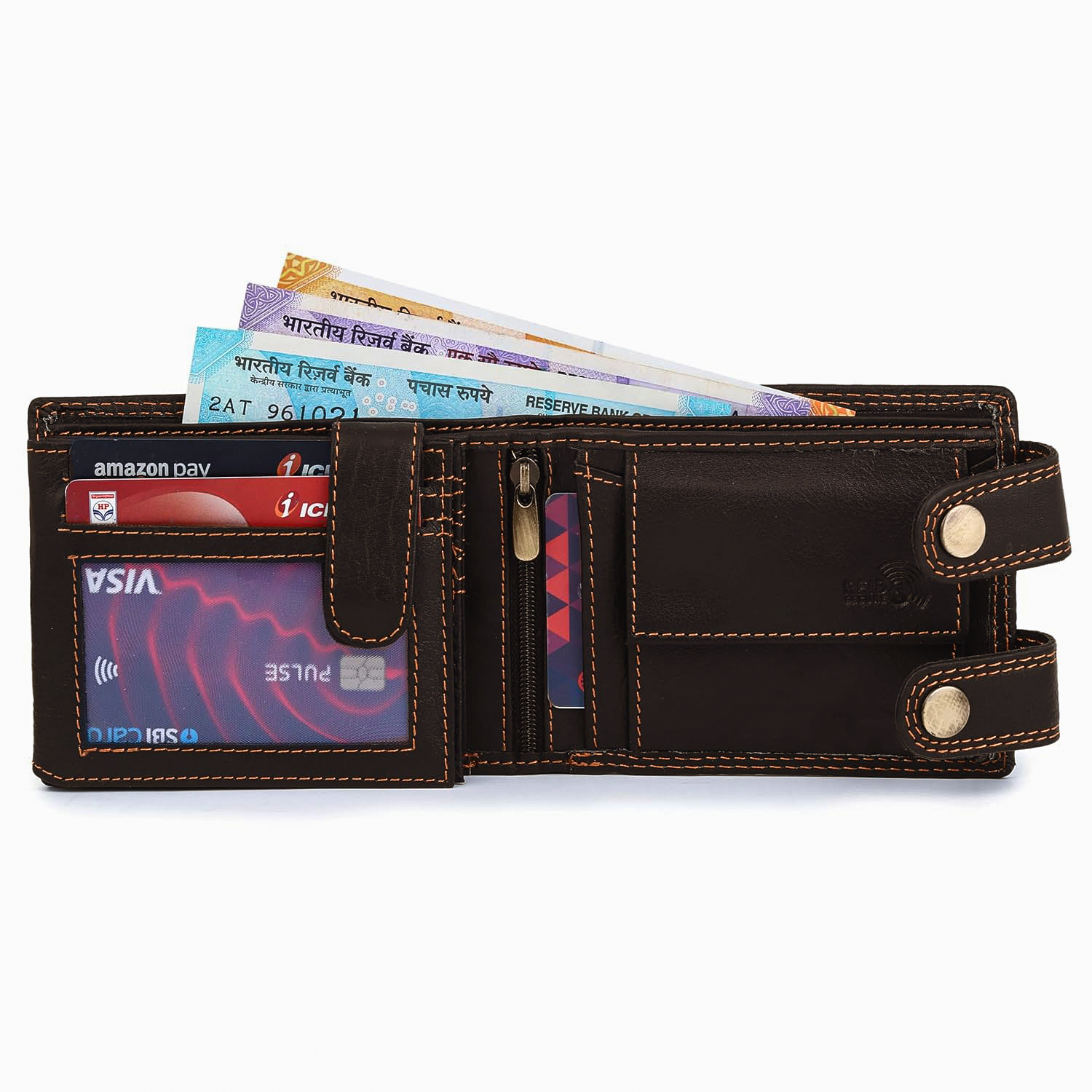 Midnight Wings Leather Biker Chain Wallet