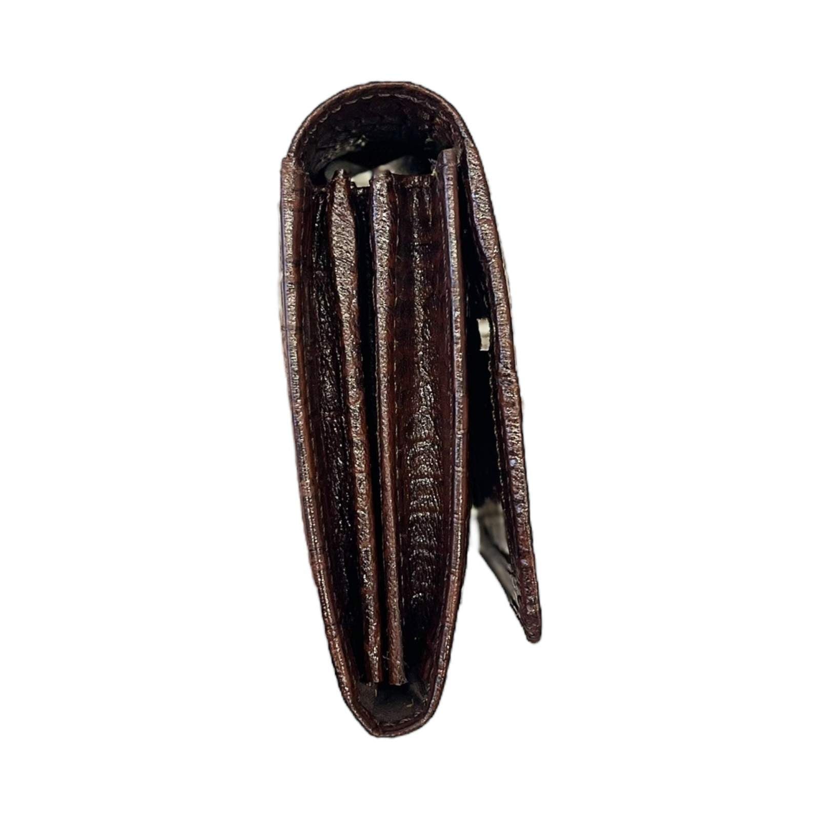 ALW Croco-Embossed Genuine Leather Clutch Wallet — Women's Long Purse with Adjustable Strap