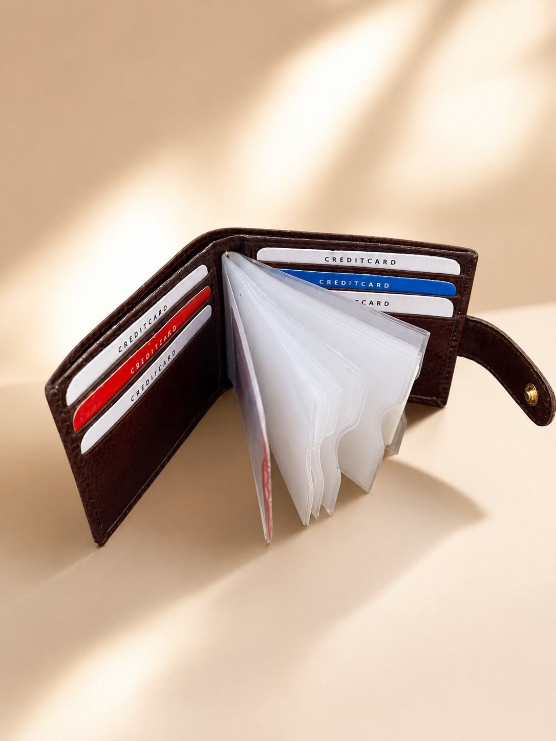ALW Premium Textured Leather Wallet with Snap Closure & Multi-Card Organizer